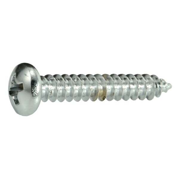 Midwest Fastener Sheet Metal Screw, #8 x 1 in, Chrome Plated Steel Pan Head Phillips Drive, 10 PK 34686 - main